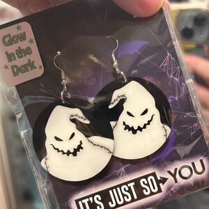 Nightmare before Christmas homemade glow in the dark oogie boogie earrings